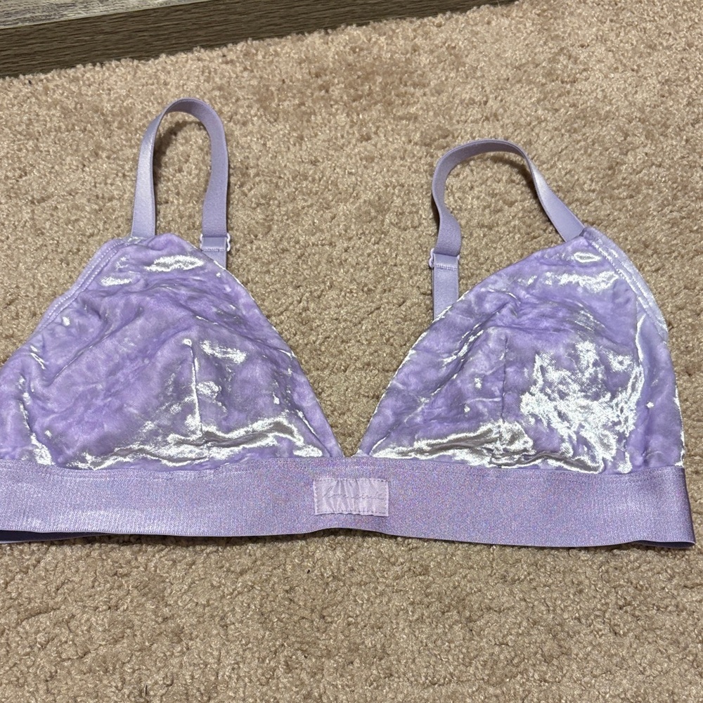 PINK - Lavender Velvet Bralette